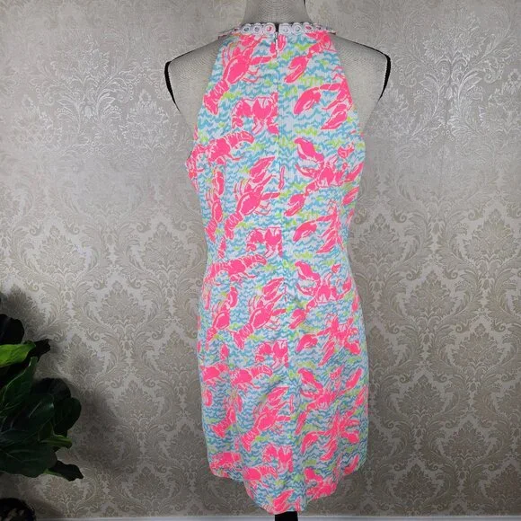 Lilly Pulitzer Size 8 Pearl Shift Dress in Resort White Pop Up Lobstah Roll NWT - Picture 6 of 14